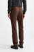 Medium Brown 100% Wool Super 100's Drawstring Trousers Flannel & Saxony