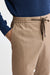 Light Brown 100% Wool Super 100's Drawstring Trousers Flannel & Saxony
