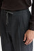 Medium Grey 100% Wool Super 100's Drawstring Trousers Flannel & Saxony