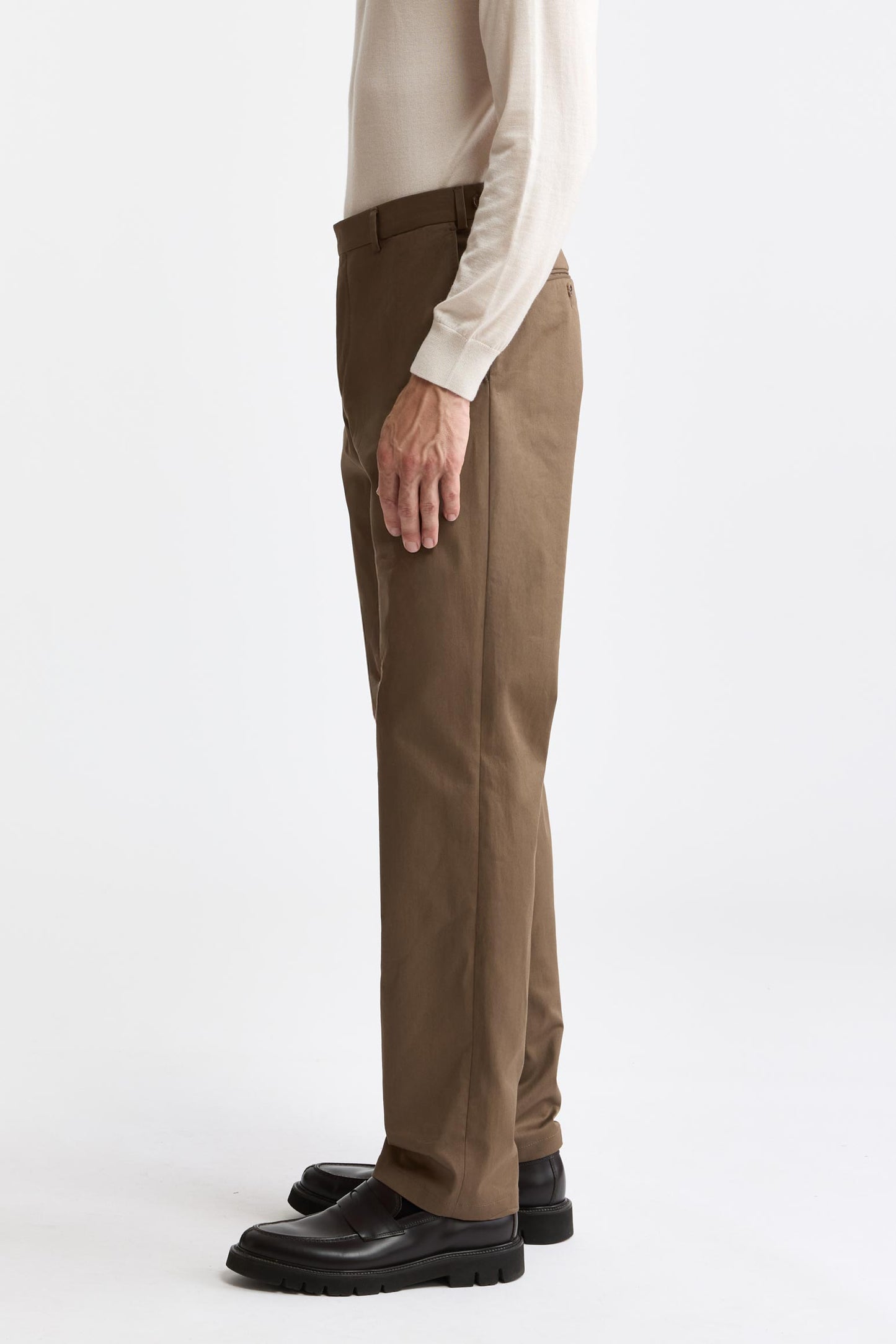 Medium Brown Cotton Signature Trousers Cashmere Cotton
