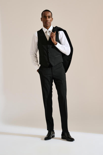 Avon Formal Waistcoat Black - View 6