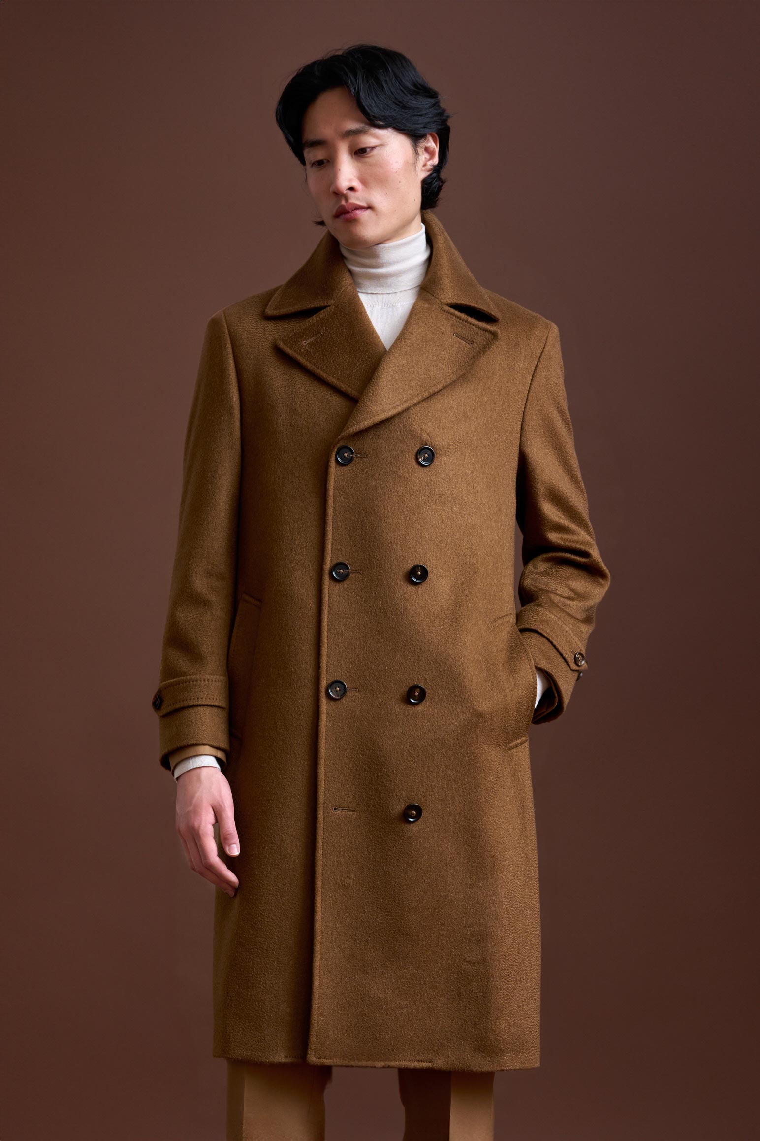 Brown 100% Cashmere Sheffield Overcoat Zeus - View 2