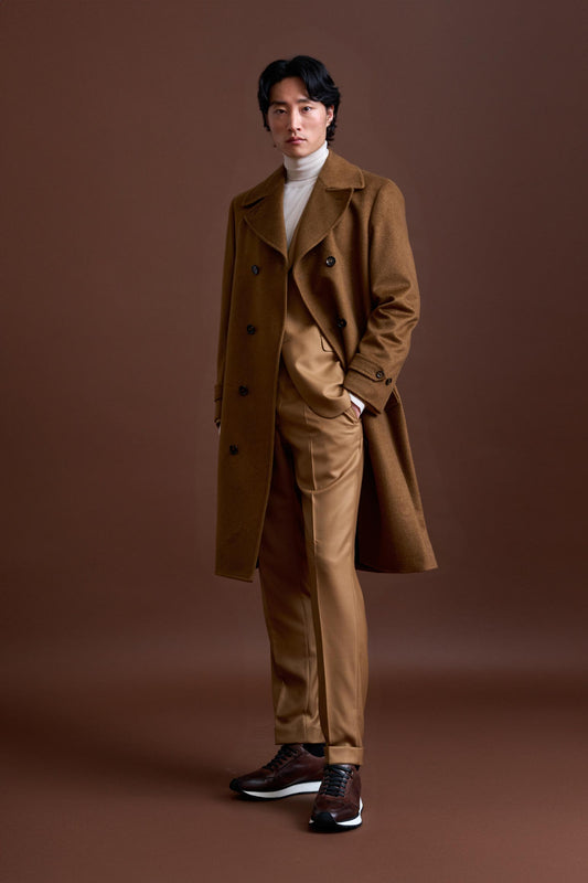 Brown 100% Cashmere Sheffield Overcoat Zeus - View 8