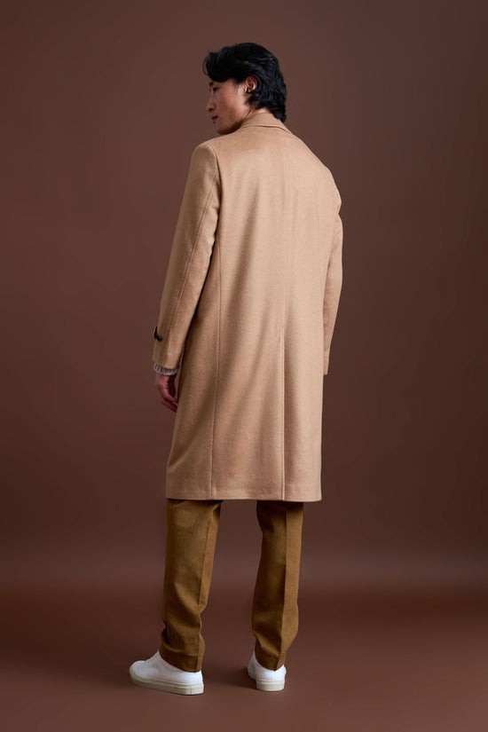 Light Brown 100% Cashmere Sheffield Overcoat Zeus - View 7