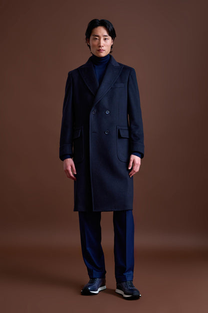 Navy 100% Cashmere Guildford Overcoat Zeus - View 1