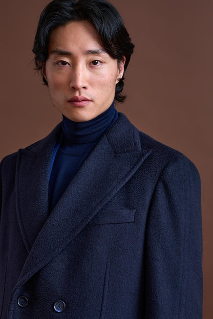 Navy 100% Cashmere Guildford Overcoat Zeus - View 5