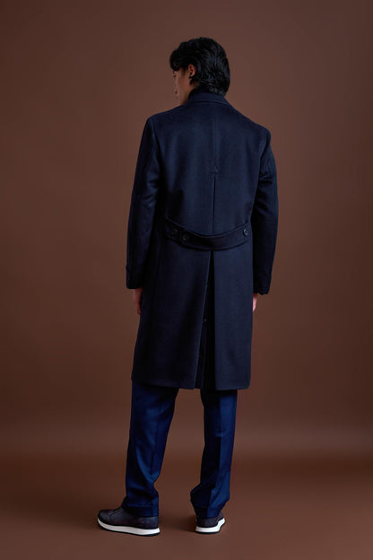 Navy 100% Cashmere Guildford Overcoat Zeus - View 7