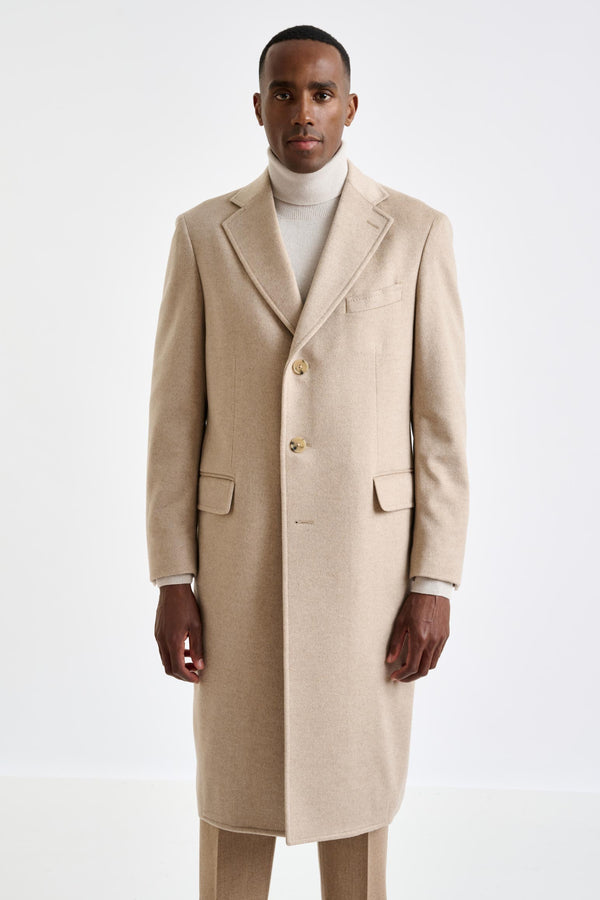 Manteau Hereford Beige 100% Cachemire Zeus