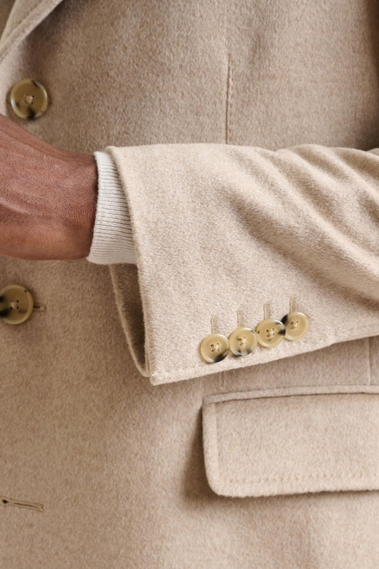 Beige 100% Cashmere Hereford Overcoat Zeus - View 4