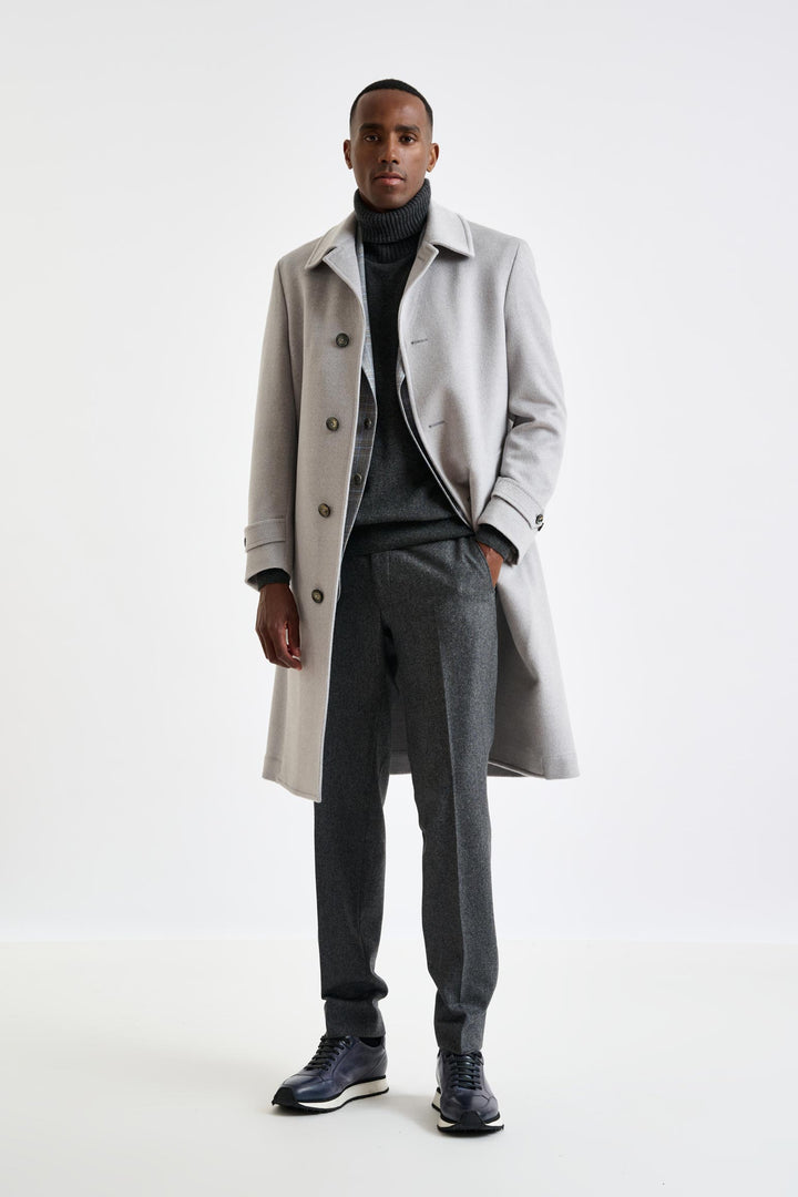 Grey Wool Sheffield Overcoat Zeus - View 1