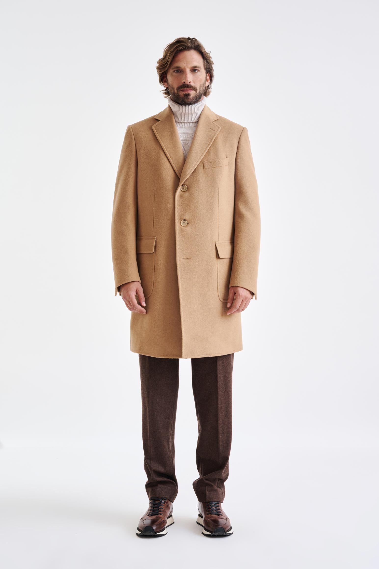 Camel Wool Lincoln Overcoat Zeus - View 1