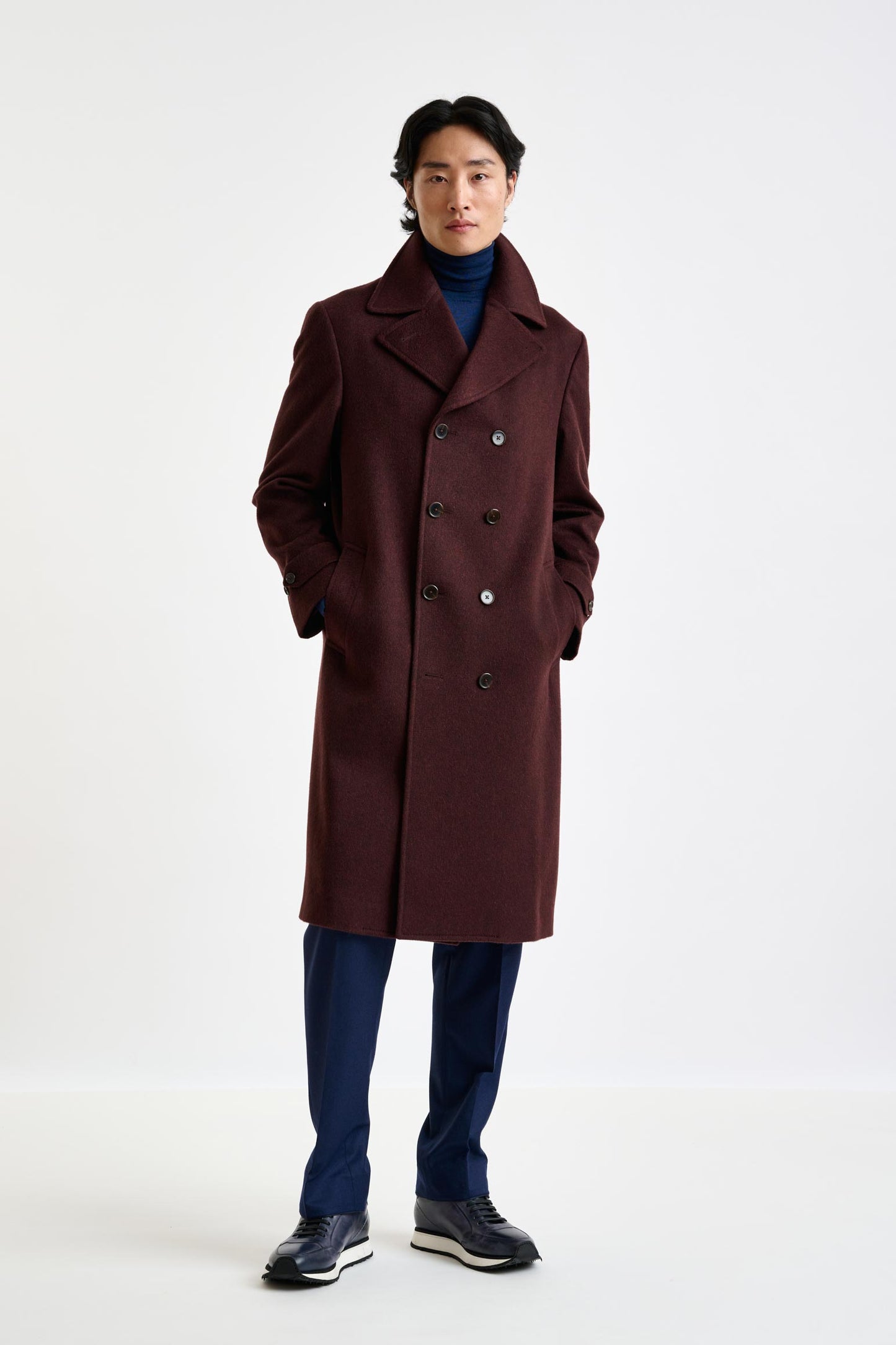 Red 100% Cashmere Sheffield Overcoat Zeus - View 1