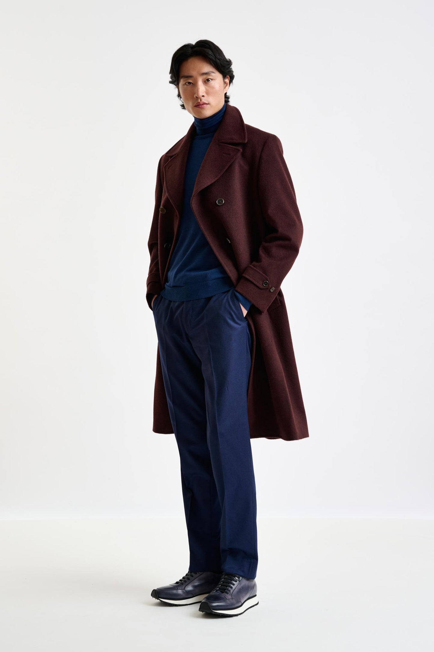 Red 100% Cashmere Sheffield Overcoat Zeus - View 8