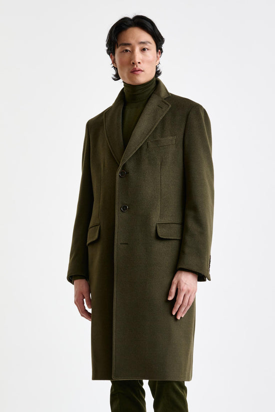 Olive Green Wool Hereford Overcoat Zeus - View 2