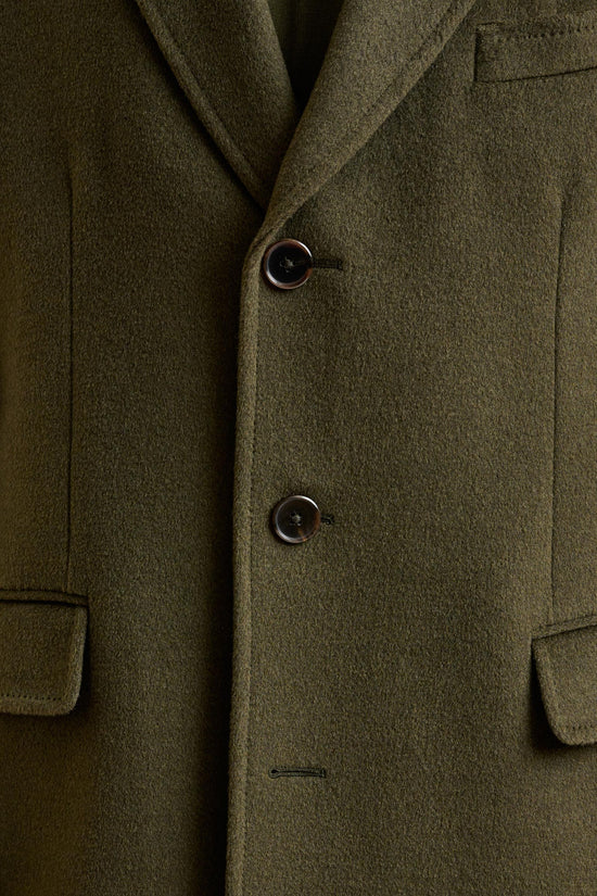 Olive Green Wool Hereford Overcoat Zeus - View 4
