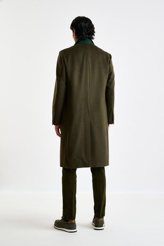 Olive Green Wool Hereford Overcoat Zeus - View 6