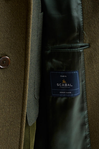 Olive Green Wool Hereford Overcoat Zeus - View 8