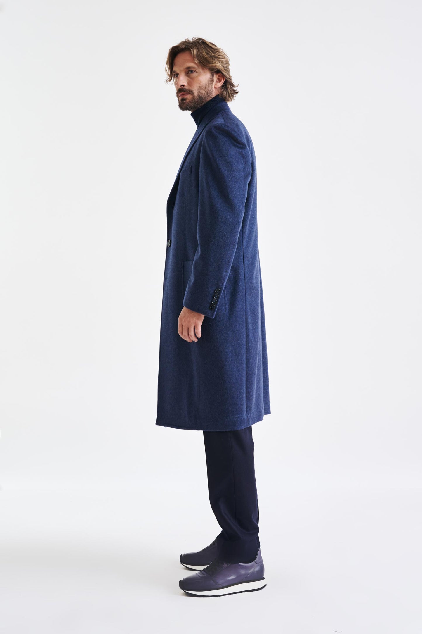 Blue Wool Lincoln Overcoat Zeus - View 3