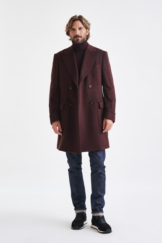 Red 100% Cashmere Winchester Overcoat Zeus - View 1