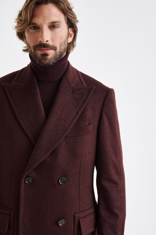 Red 100% Cashmere Winchester Overcoat Zeus - View 3