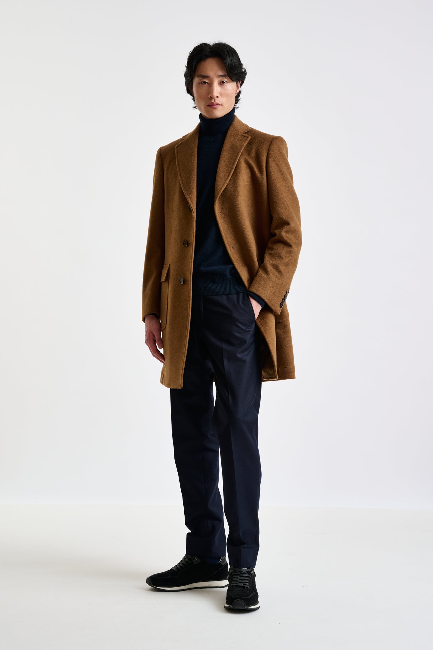 Brown 100% Cashmere Lincoln Overcoat - View 1