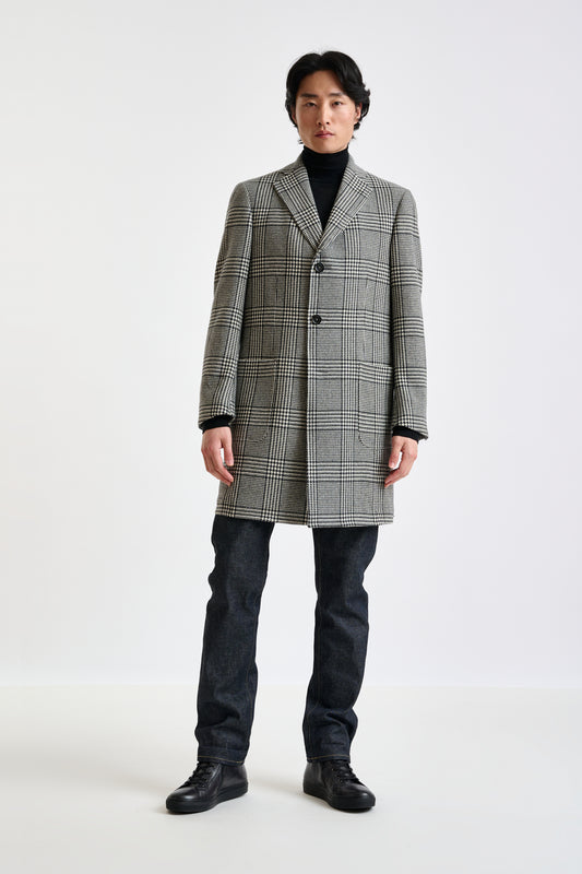 Black Wool & Cashmere Durham Overcoat Zeus - View 1