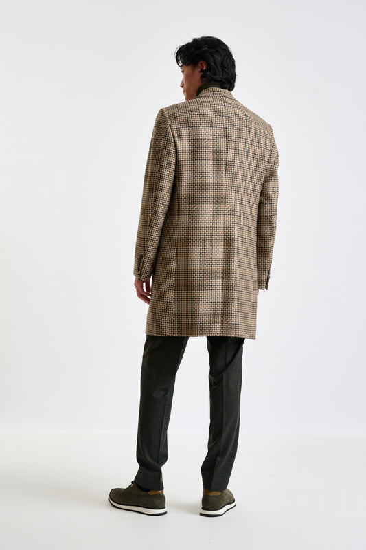 Check Brown Wool Tailored Overcoat - View 7