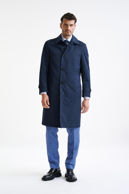 Dark Blue 100% Wool Sheffield Coat - View One