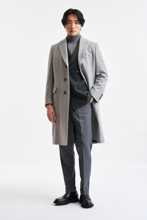 Light Grey 100% Wool Lincoln Overcoat Zeus - Image 1