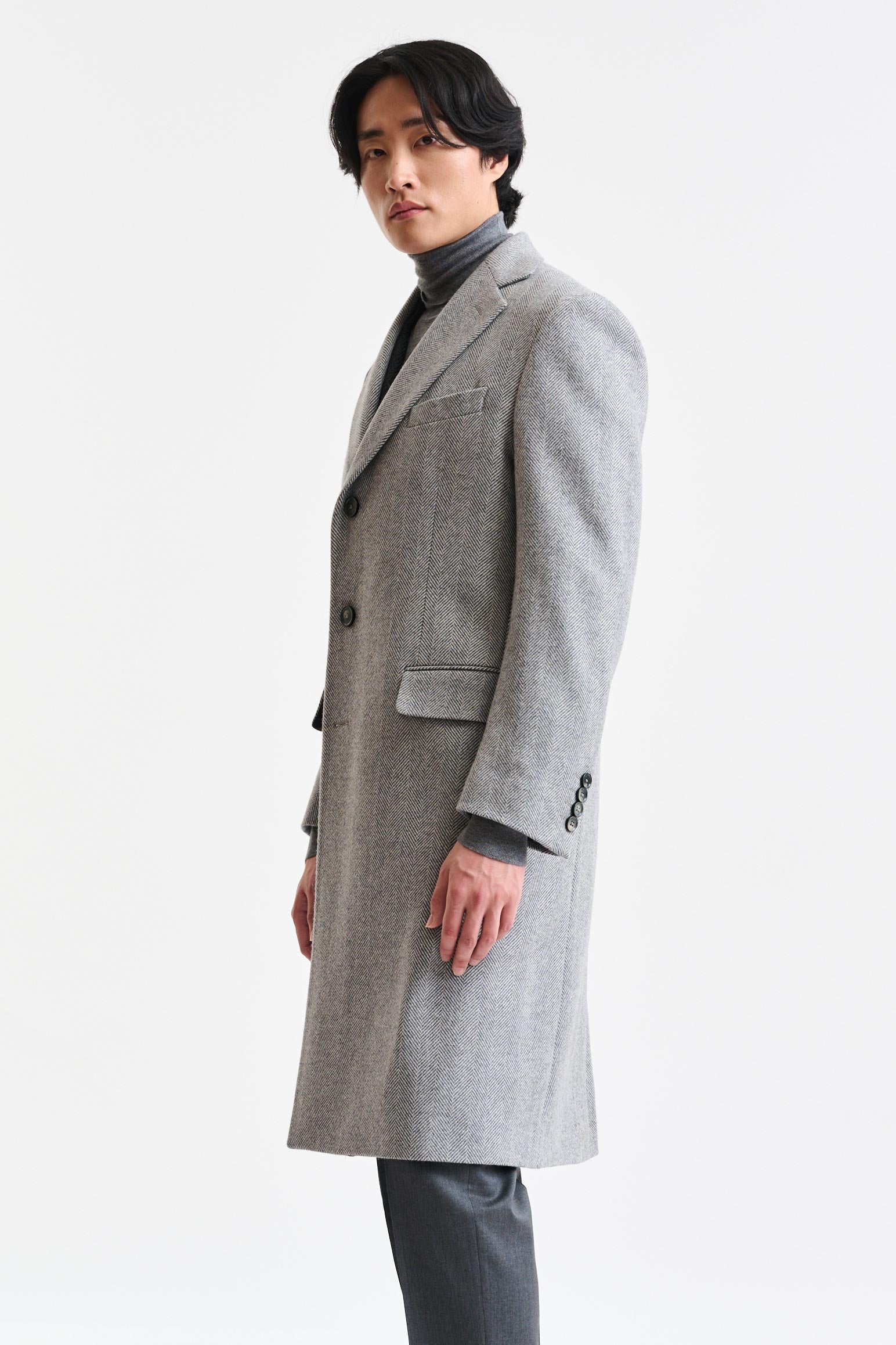 Light Grey 100% Wool Lincoln Overcoat Zeus - Image 4