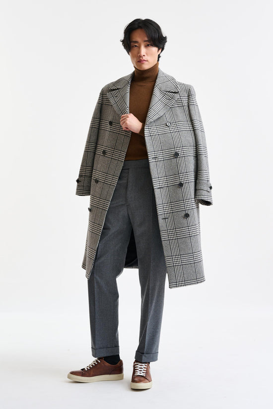 Black & White Wool & Cashmere Sheffield Overcoat Zeus - Image 1