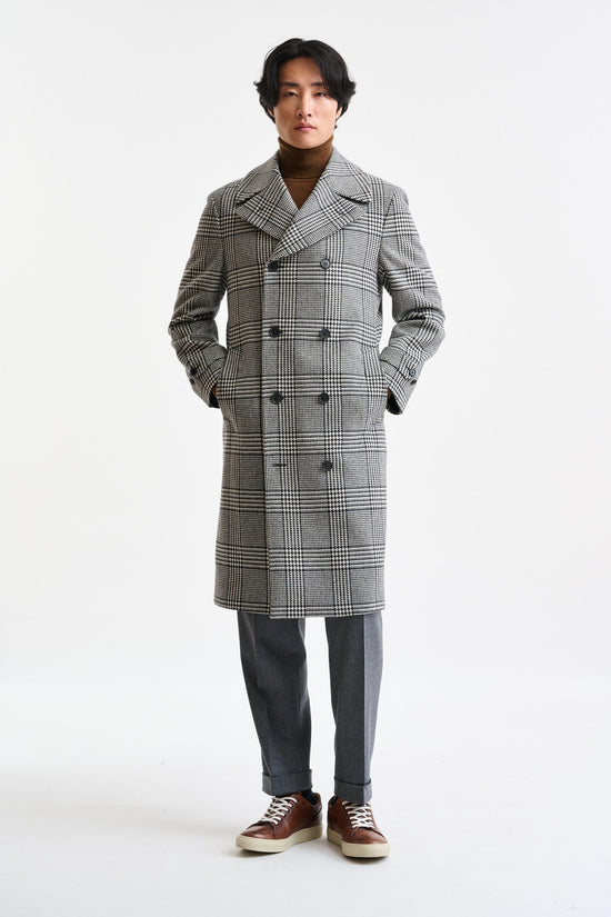 Black & White Wool & Cashmere Sheffield Overcoat Zeus - Image 2