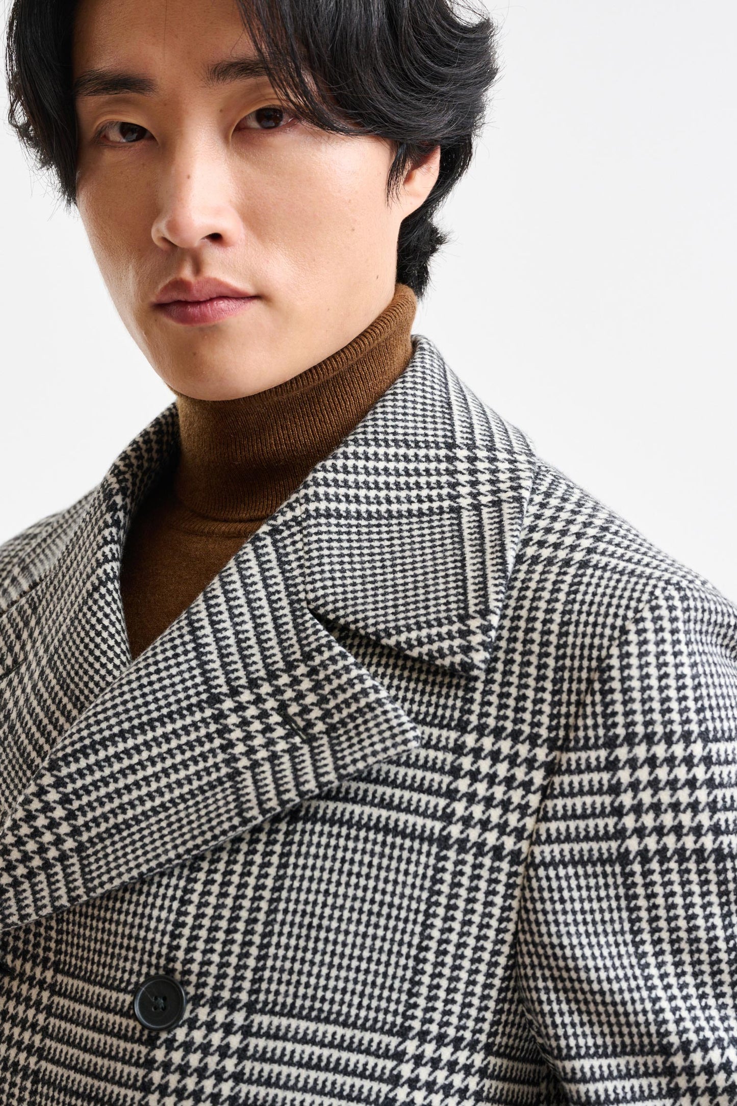 Black & White Wool & Cashmere Sheffield Overcoat Zeus - Image 3