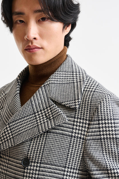 Black & White Wool & Cashmere Sheffield Overcoat Zeus - Image 3