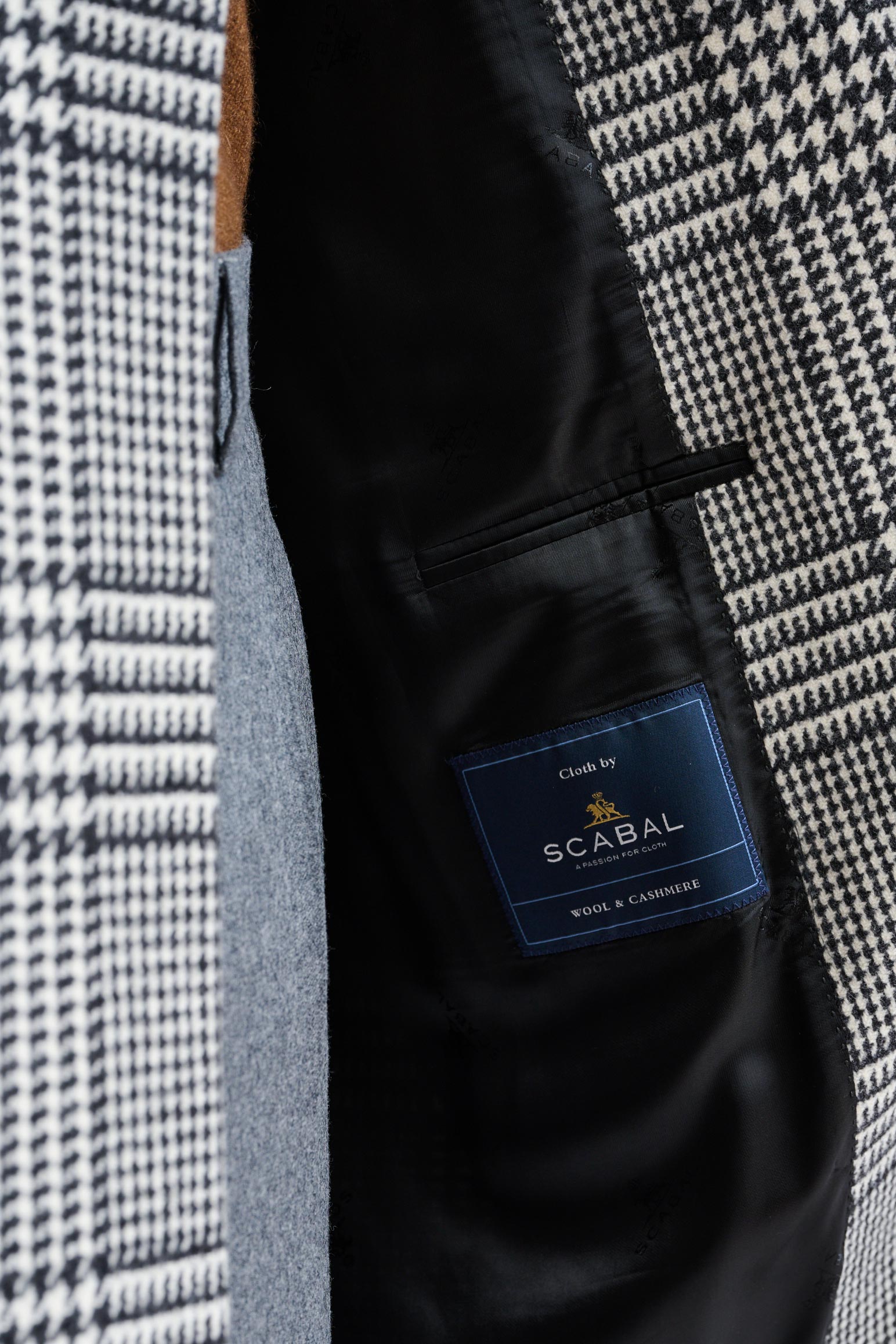 Black & White Wool & Cashmere Sheffield Overcoat Zeus - Image 5