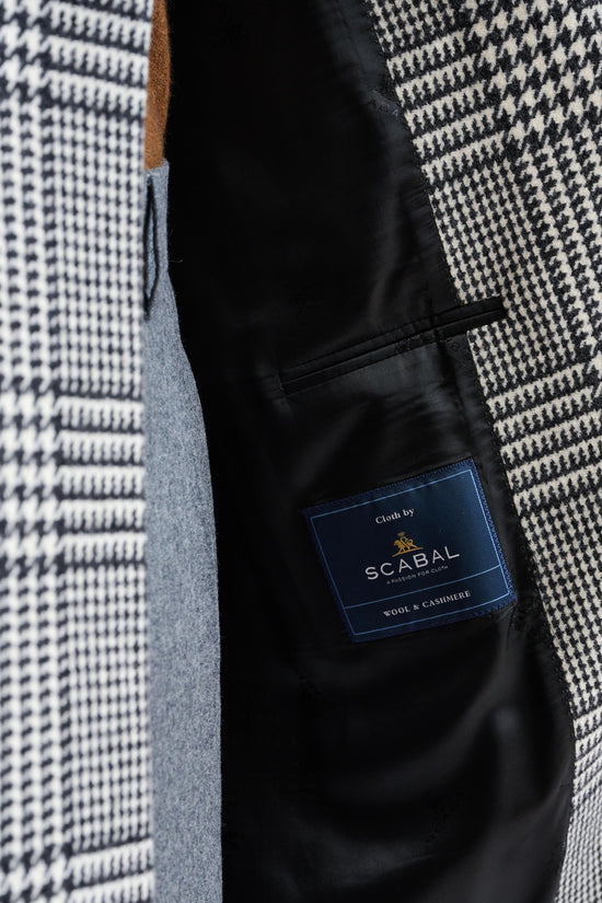 Black & White Wool & Cashmere Sheffield Overcoat Zeus - Image 5