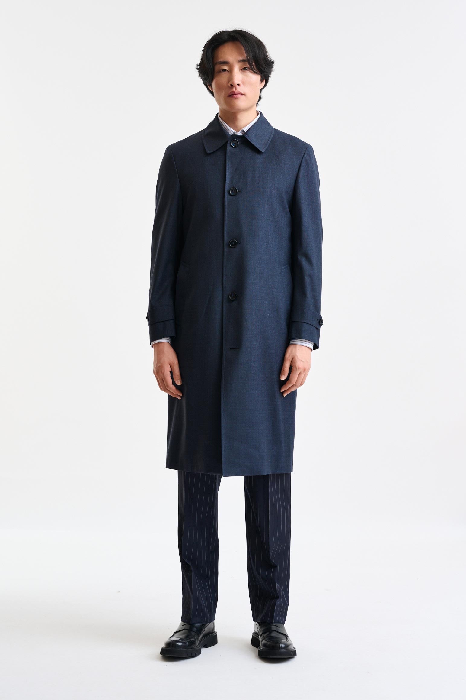 Navy Tech Hybrid Sheffield Overcoat - Image 1