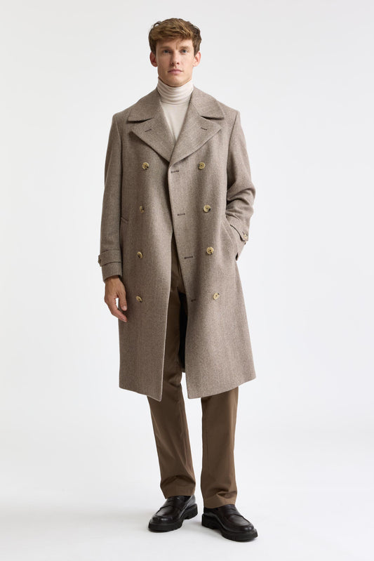 Manteau Sheffield En Laine Marron Clair Zeus