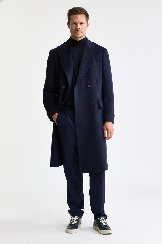 Manteau « Guildford » bleu foncé 100 % laine « Zeus »