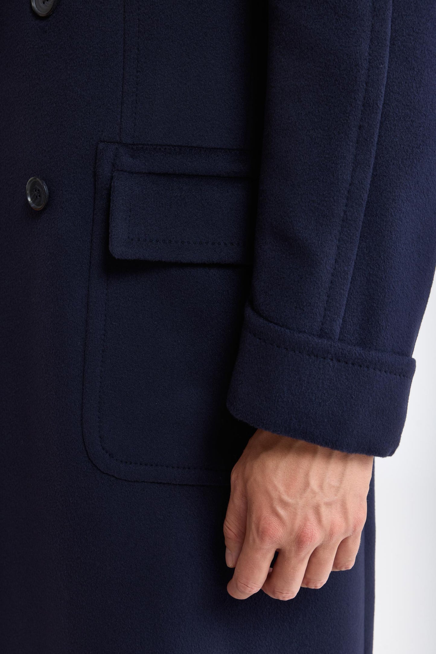 Dark Blue 100% Wool Guildford Overcoat Zeus