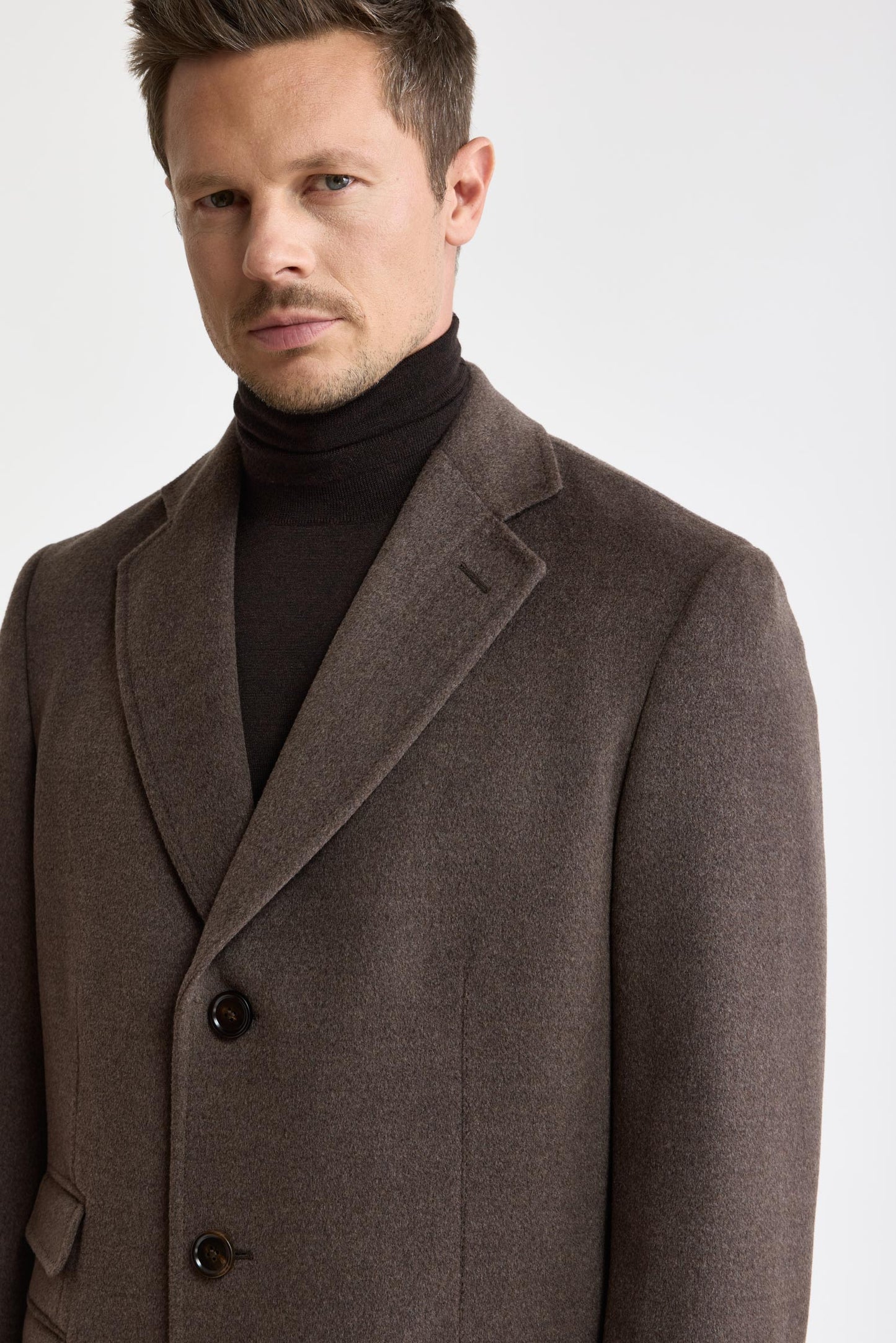 Dark Brown 100% Wool Hereford Overcoat Zeus