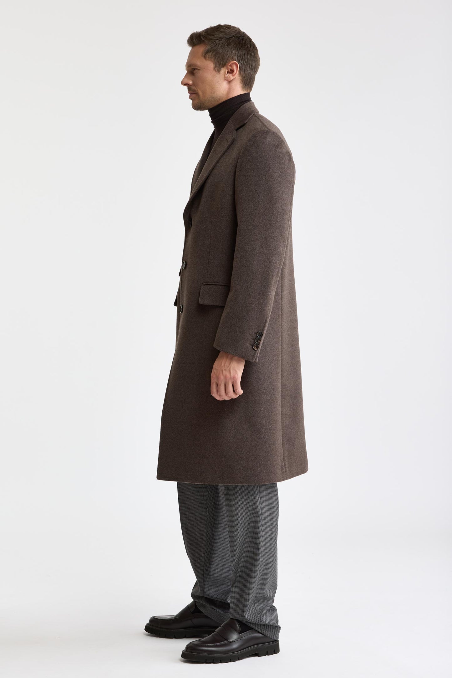 Dark Brown 100% Wool Hereford Overcoat Zeus