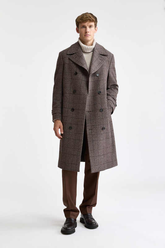 Manteau Sheffield en laine et cachemire marron moyen Zeus