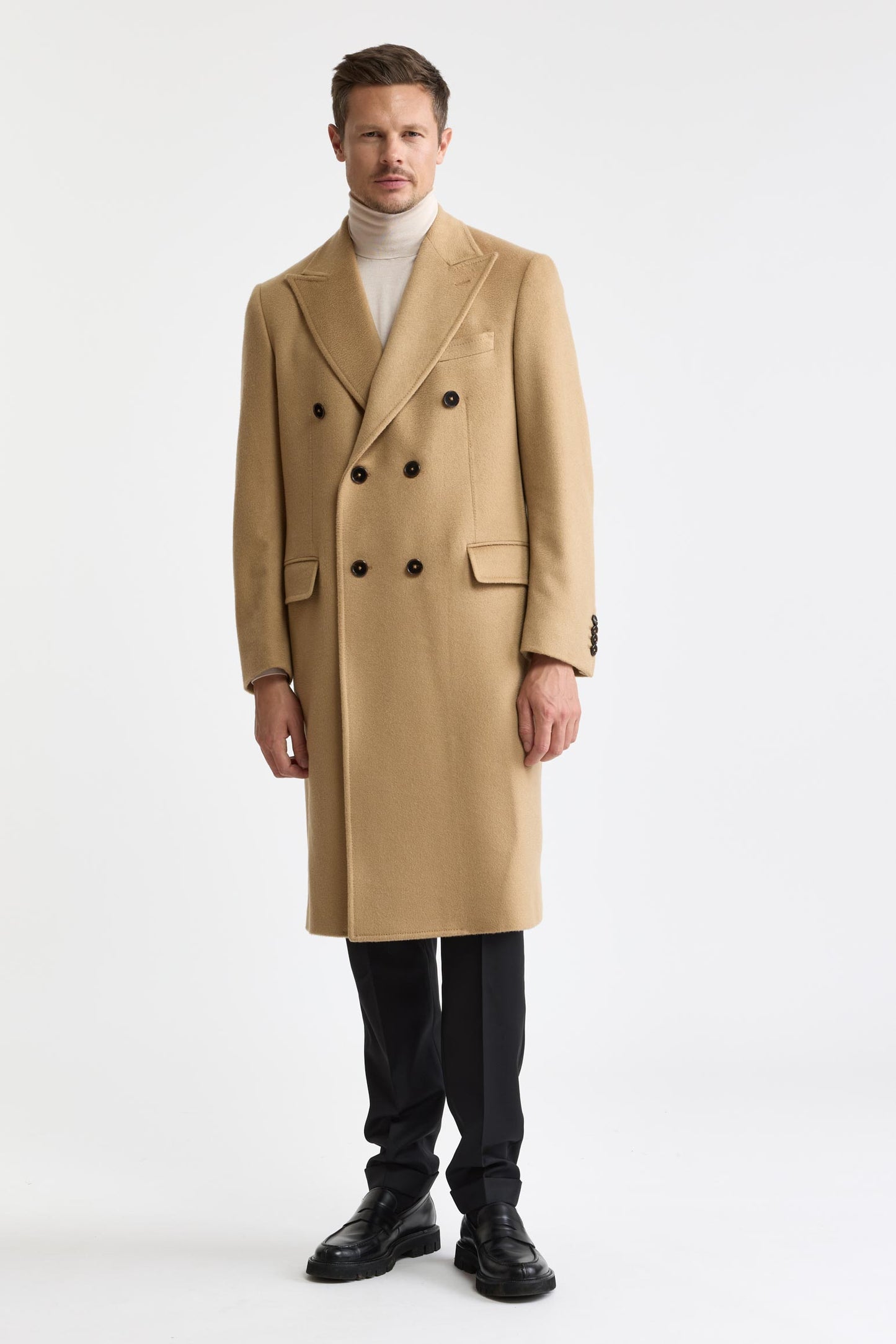 Manteau Hereford Zeus marron clair, 100 % cachemire