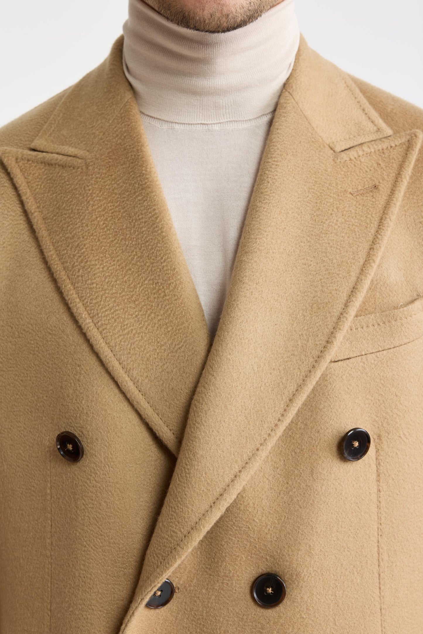 Manteau Hereford Zeus marron clair, 100 % cachemire