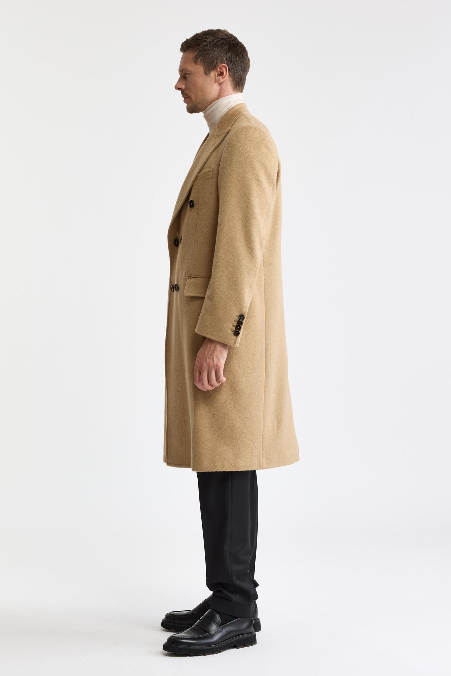 Manteau Hereford Zeus marron clair, 100 % cachemire