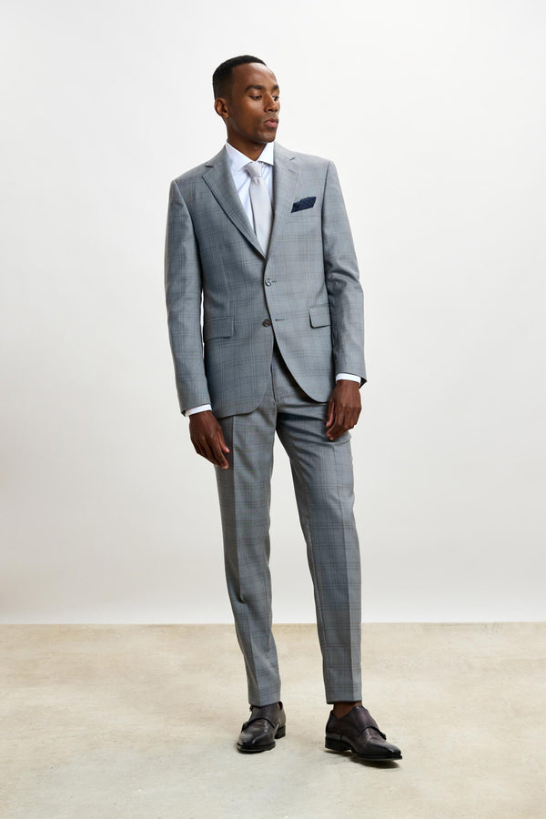 Light Grey Check Soho Suit Sleek