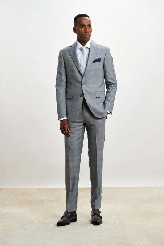 Soho Suit Sleek Light Grey Check - View 3