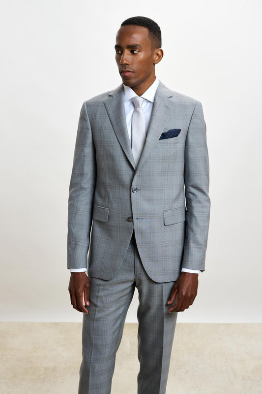 Soho Suit Sleek Light Grey Check - View 5