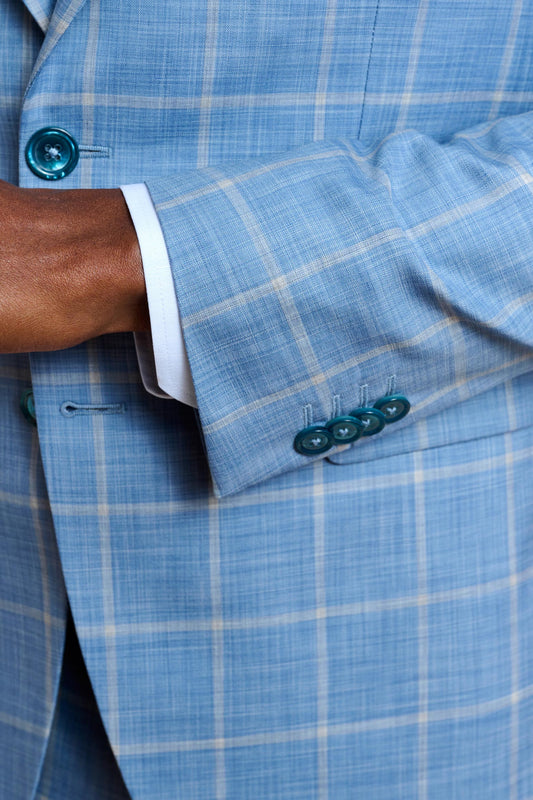 Soho Suit Sleek Light Blue Check - View 12